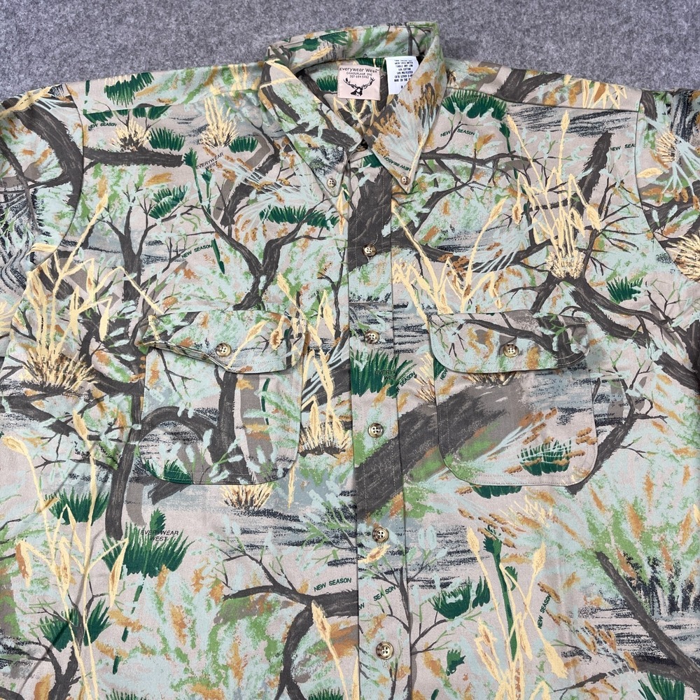 Everywear West Shirt Mens 2XL Camo Hunting Outdoor Heavy Elbow Patch NWOT